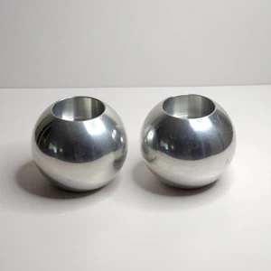 Vintage Ikea Metal Orb Sphere Candleholders Set of 2 - Minimalist Modern - Picture 1 of 8