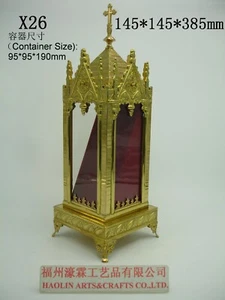 +Brass monstrance Reliquary  for Church or home+relic+gift+Cross  X26 - Picture 1 of 1