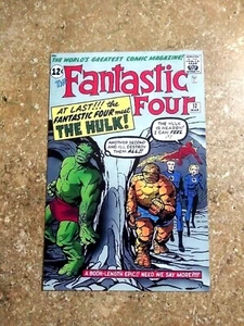 FANTASTIC FOUR Comic Cover Meet the Hulk Fridge Magnet Marvel Comics Vintage - Picture 1 of 4