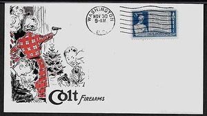 1950 Colt Firearms Weihnachtsanzeige auf Sammlerumschlag *A949 - Bild 1 von 1