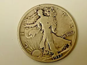 US MÜNZE WALKING LIBERTY SILBER HALF DOLLARS 1917 - Bild 1 von 2