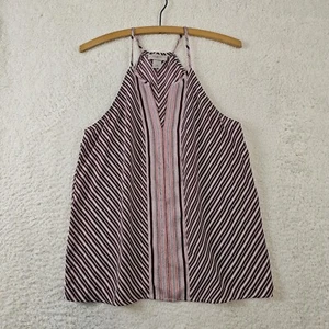 Ann Taylor Loft Women's XS Striped Tank Top Red Pink Racerback Spaghetti Straps - Picture 1 of 9