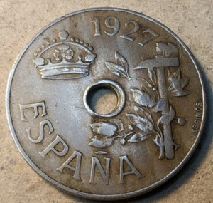 Spain 25 centimos 1927 - Picture 1 of 3