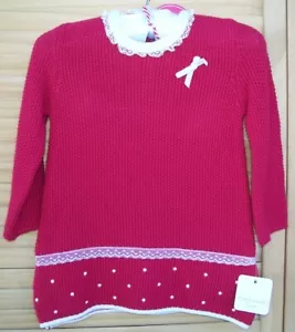 TAHARI BABY nwt red sweater dress & hat set~size 3-6 months~3M to 6M~NEW~ - Picture 1 of 3