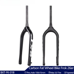 Full Carbon Fiber Snow Bike Fat Front Fork 26er Bicycle Rigid Fork Disc Brake 