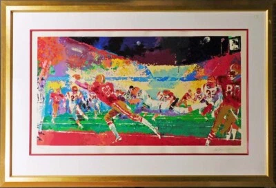 LeRoy Neiman Super Play Fútbol Firmado H 1989 49ers Certificado de Autenticidad Original Serigrafía Arte Foto 1 de 4