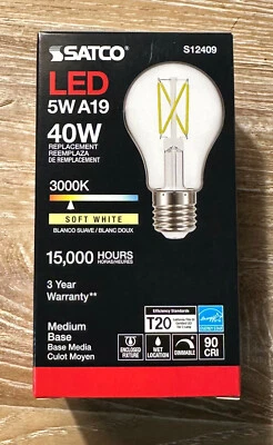 40-Watt Equivalent A19 Dimmable LED Light Bulbs Soft White (24 Pack) S12409 - Image 1 of 3