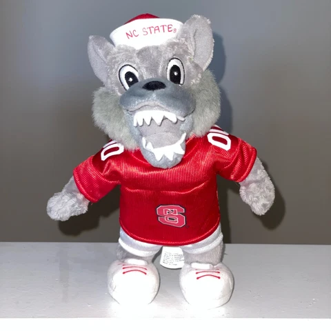 EUC NC State NCSU Wolfpack Collegiate Plush Mascot Mr. Wolf Market Identity 9” Cover