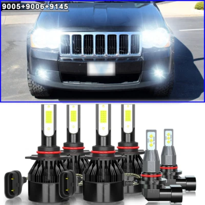 Para Jeep Grand Cherokee 1999-2010 6X LED Faros haz alto/bajo luces antiniebla Foto 1 de 4