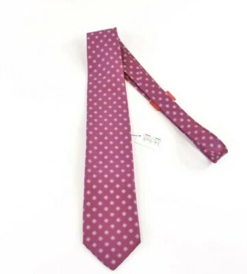Italo Ferretti NWT Silk Neck Tie In Red & Blue (Magenta) With White Dots   - Image 1 of 4