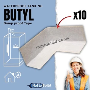 Cinta cisterna impermeable butilo juntas de esquina interiores autoadhesiva AQUA BUILD x10 - Imagen 1 de 9