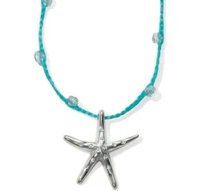 Neu mit Etikett Brighton BLAUWASSER GEHÄKELT SEESTERN Türkis Silber Halskette UVP 58 $ - Bild 1 von 3