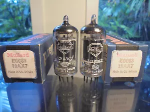 MULLARD 12AX7 ECC83 PLACA LARGA 1958 f91 NUEVO STOCK ANTIGUO BRITÁNICO VINTAGE PAR DE VÁLVULAS - Imagen 1 de 8