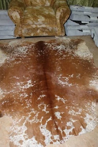 32 Ft Original Cowhide Rug/fur skin, Fully Processed Cow Hide Upholstery Skin - Picture 1 of 7