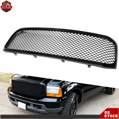 Front Bumper Hood Grille Black Mesh Grill Fit For 1999-2003/2004 Ford F250 F350 - Image 1 of 4