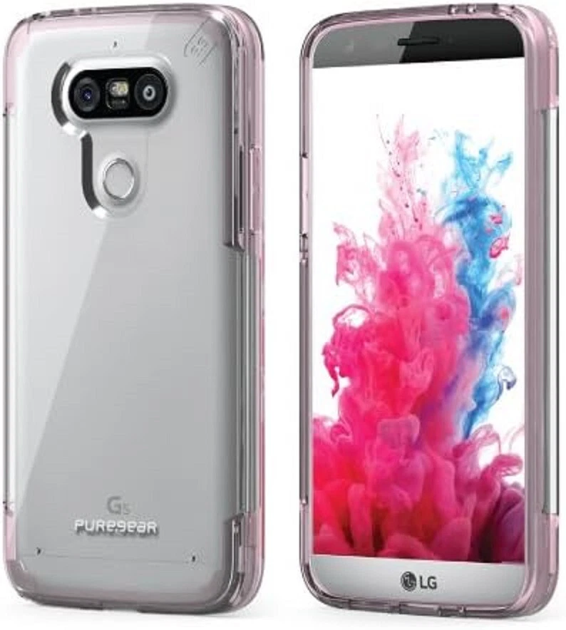 PureGear Slim Shell PRO para LG G5 - Transparente/rosa - Imagem 1 de 4