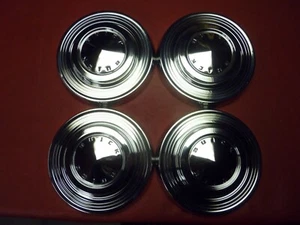 VINTAGE NOS 1960 BUICK SKYLARK SPECIAL DOG DISH POVERTY 9" HUBCAPS WHEELCOVERS - Picture 1 of 7