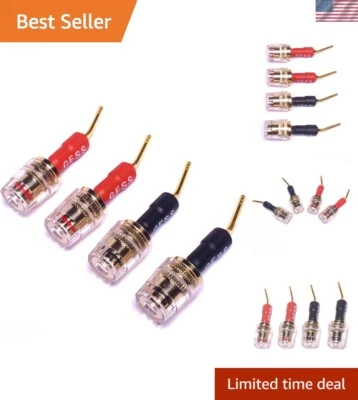 4-Pack CESS Banana Plug to 4mm Female Jack – Ideal for Speakers & Home Theater - Image 1 of 4