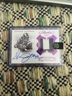 2018 Panini Flawless Steven Jackson Distinguished Patch Autographs /15 - Image 1 of 2