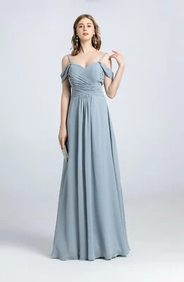 Sexy Vestido de Fiesta de Diseñadores para Mujeres Sin Mangas Gris Gasa Hasta el Suelo Vestido Foto 1 de 4