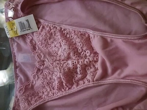 Vintage OLGA Pink Sissy Panties Sheer Nylon Lace Hi Cut Panty, Size Large - Picture 1 of 6