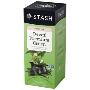 DECAFFEINATED GREEN TEA 30 Tea Bags PREMIUM Non-GMO STASH QUALITY KOSHER 