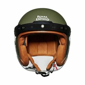 Royal Enfield Battle Green Open Face with Visor Helmet Size M 580mm