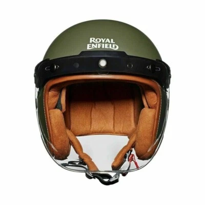 Fits Royal Enfield Battle Green Open Face with Visor Helmet Size M 580mm - Image 1 of 4