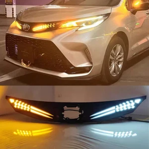 For TOYOTA Sienna 2021-2024 DRL LED Daytime Running Light Grille Turn Signal W - Picture 1 of 9
