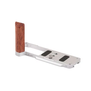 L-Shaped Wooden Handle Grip & Quick Release Plate for Panasonic Lumix S9 Camera - Picture 1 of 17