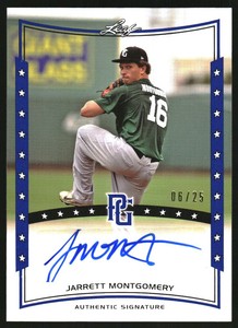 2014 Leaf Perfect Game Showcase Autographs Blue #AJM4 Jarrett Montgomery /25