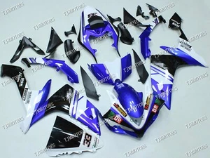 Fit for 2007-2008 YZF R1 Blue White ABS Injection Bodywork Fairing Panel Kit - Picture 1 of 8