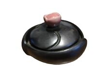 Ceramic D'Art of Bordeaux (cab) Box/Bonbonniere Black Iridescent And Pink 1950