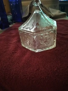 Vintage Indiana Glass Co Tarcola Patriotic Eagle and Star Pattern Candy DIsh - Picture 1 of 6