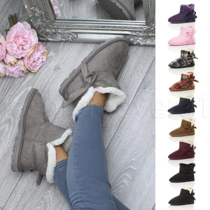 DAMEN FLAUSCHIG FELL GEFÜTTERT KOMFORT LOUNGE INDOOR STIEFEL HAUSSCHUHE BOOTIES GRÖSSE - Bild 1 von 46