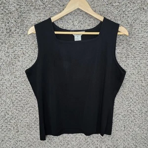 Exklusiv Misook Top Damen PXL Petite XL schwarz eckiger Ausschnitt ärmellose Bluse - Bild 1 von 7
