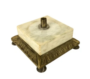 Marble & Brass Square Base for Lamp 4.5" - Picture 1 of 6