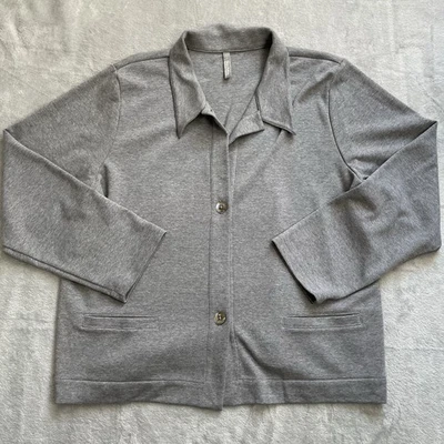 Cárdigan Blazer Hanna Andersson XLP XL Petite Para Mujer Tejido Gris Elastizado De Colección  Foto 1 de 4