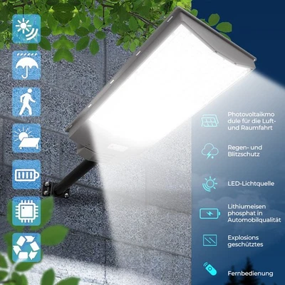 800W 1000W- 3000W LED Solarlampe Straßenlampe mit Bewegungsmelder Straßenlaterne - Bild 1 von 4