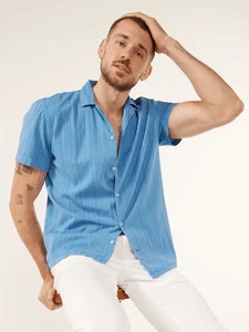 NUEVO CON ETIQUETAS Chubbies Biscuits & Gravy Sunday Camisa Jacquard Abotonada Azul Talla Grande - Imagen 1 de 5