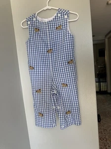 Zucchini Horse Longall Periwinkle Check Gingham Baby Junge 3 Monate Horse Print - Bild 1 von 4