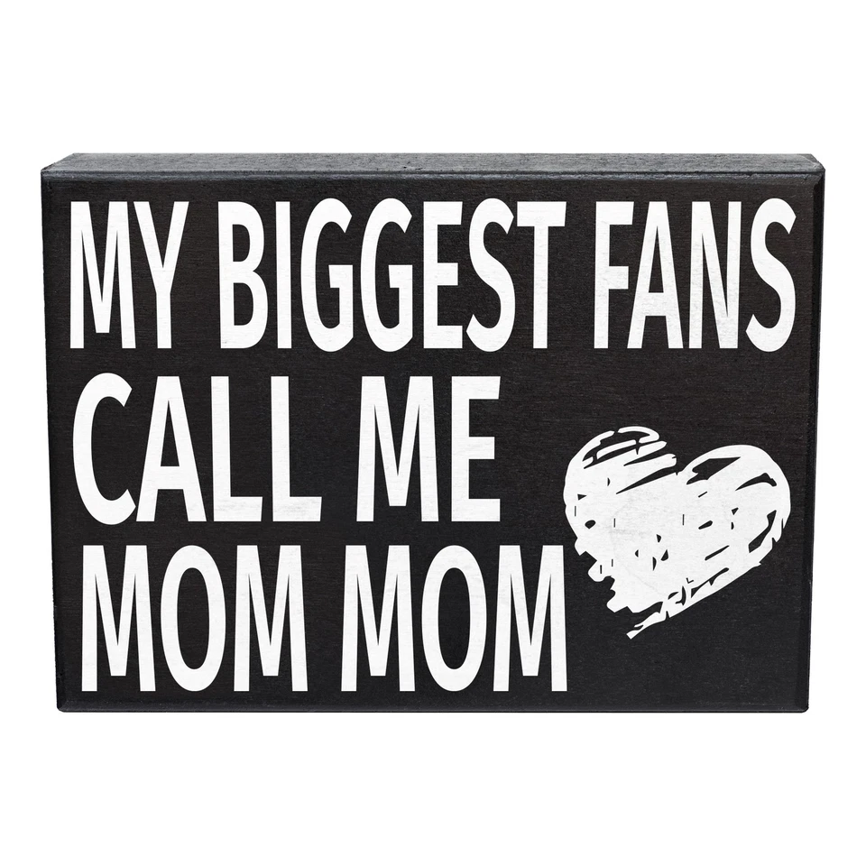 My Biggest Fans Call Me Mom Mom Wooden Gift Sign – Farmhouse Home Décor - Image 1 of 4