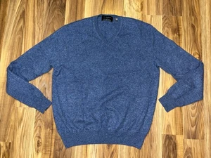 Schwarz Braun 1826 100% 2-fädig Kaschmir Herren L Blau V-Ausschnitt Pullover - Bild 1 von 8