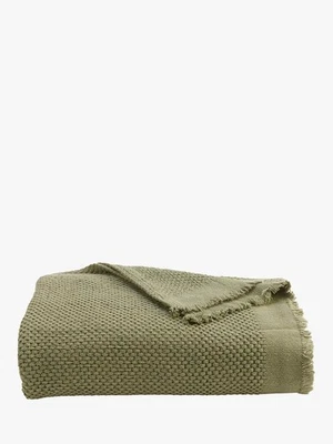 Christy Madeira Textured Soft Cotton Throw - Forest - W140 x D180cm A - Image 1 of 3