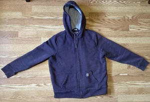 Carhartt Hoodie Womens L (12-14) Purple Relaxed Fit Sherpa Lined Full Zip Jacket - Picture 1 of 22