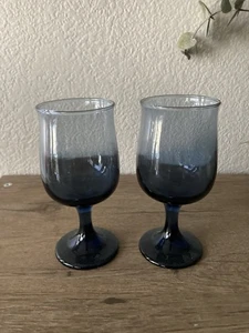Vintage 2er Set Altrosa Libbey Stiel Wasserkelche Gläser 70er Jahre mcm Retro - Bild 1 von 2