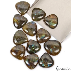 530 Ct Natural Labradorite Multi Flash Trillion Cab 28-33mn Loose Gemstones~12 P - Picture 1 of 5