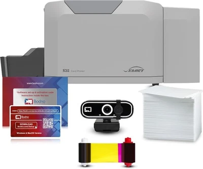 Bodno Seaory S28 Dual Sided ID Card Printer S28DSBB Complete Package PVC, Webcam - Image 1 of 4