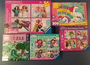 Girl Puzzle Bundle x5 Mixed Themes Used Complete Jigsaw Puzzles Unchecked - Picture 1 of 1
