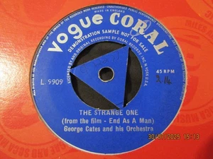 DEMO PROMO-GEORGE CATES-THE STRANGE ON-VOGUE CORAL TRI 1 SIDED - Picture 1 of 2